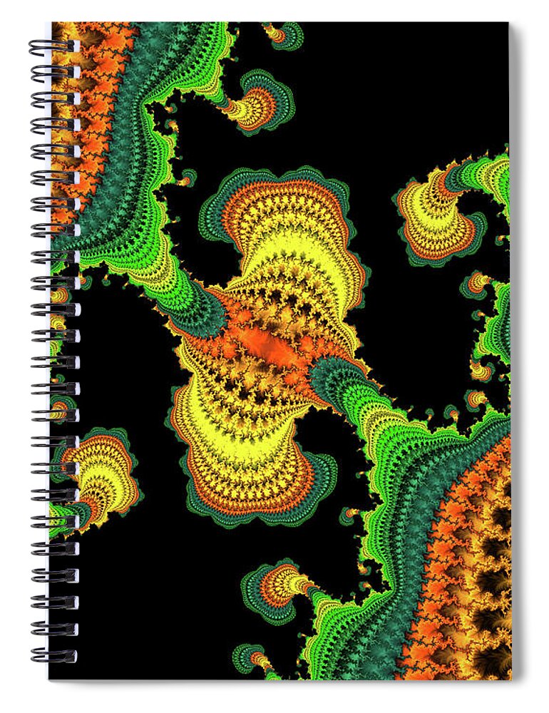 Swirls of Digital Fractals - Spiral Notebook