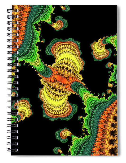 Swirls of Digital Fractals - Spiral Notebook