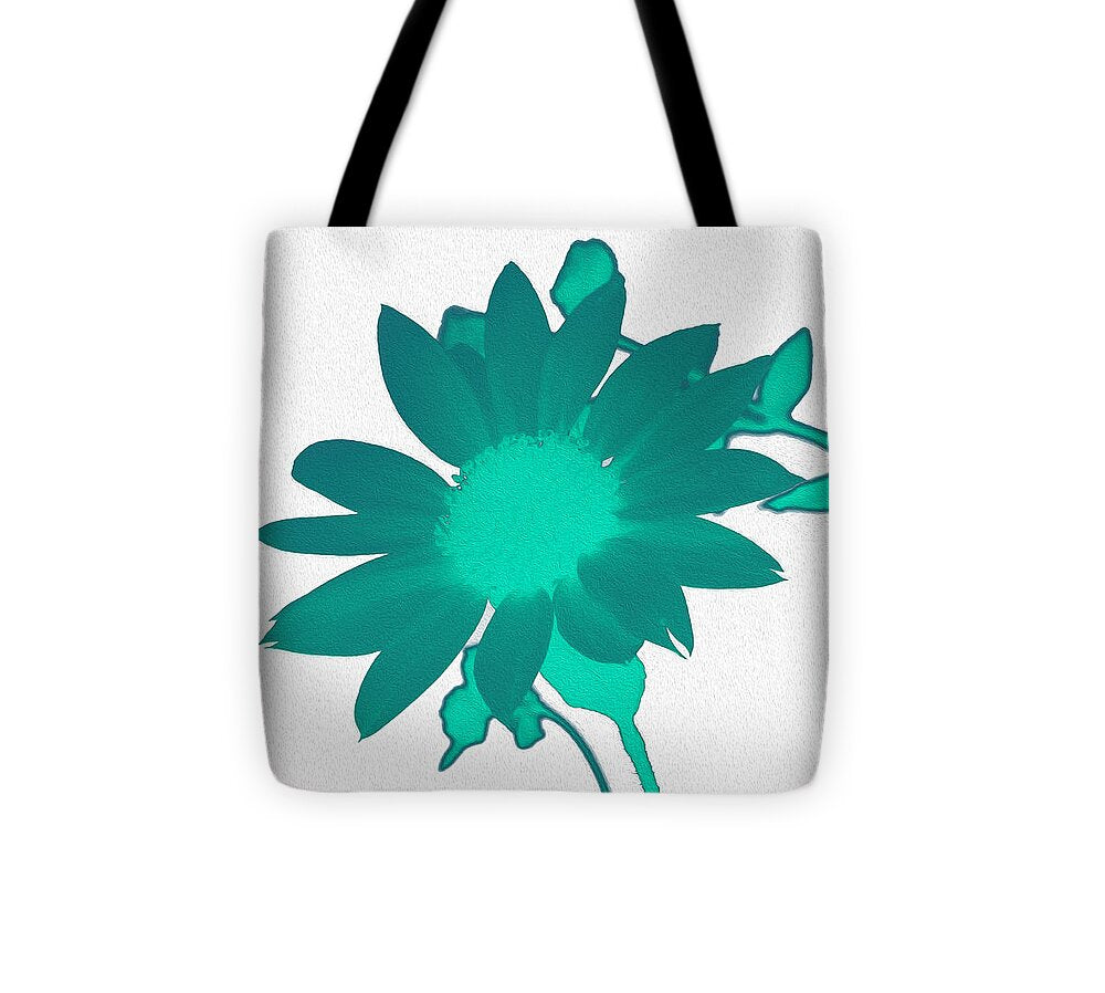 Teal Artistic Sunflower Painting - Tote Bag
