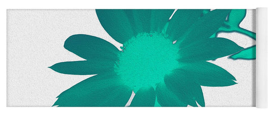 Teal Artistic Sunflower Painting - Yoga Mat