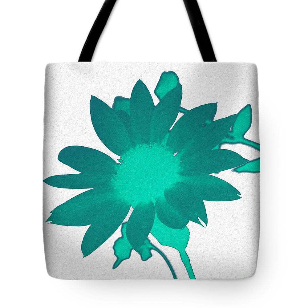 Teal Artistic Sunflower Painting - Tote Bag