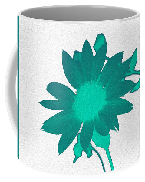 Teal Artistic Sunflower Painting - Mug