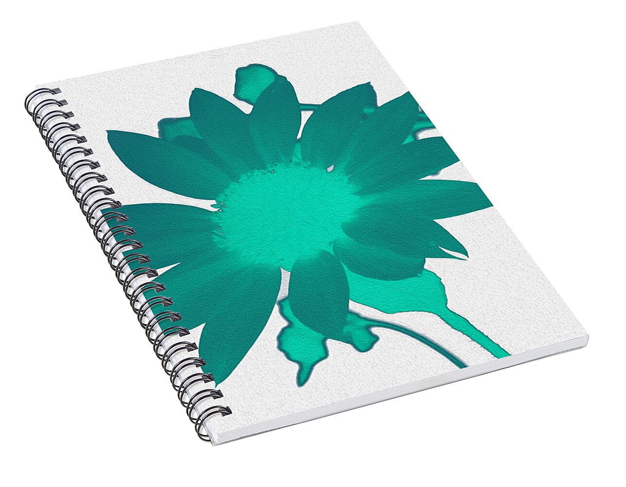 Teal Artistic Sunflower Painting - Spiral Notebook