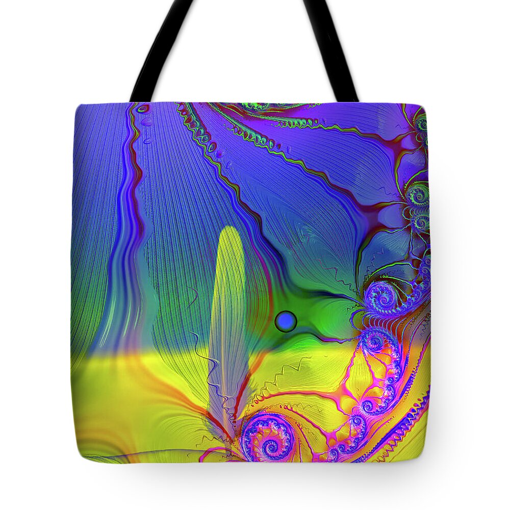 Textured Fractals and Feather - Tote Bag