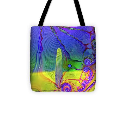 Textured Fractals and Feather - Tote Bag