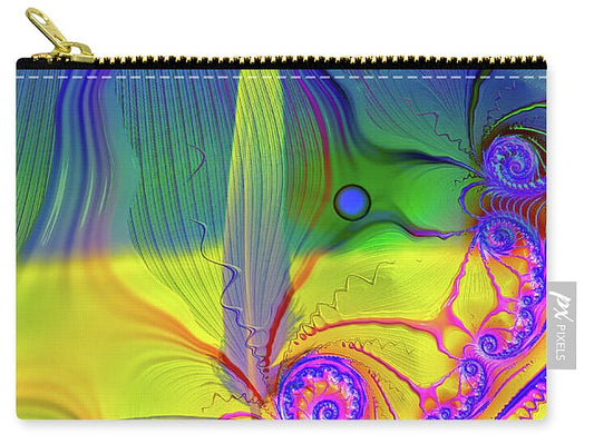 Textured Fractals and Feather - Zip Pouch