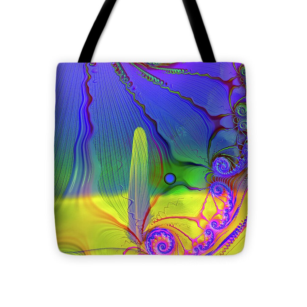 Textured Fractals and Feather - Tote Bag