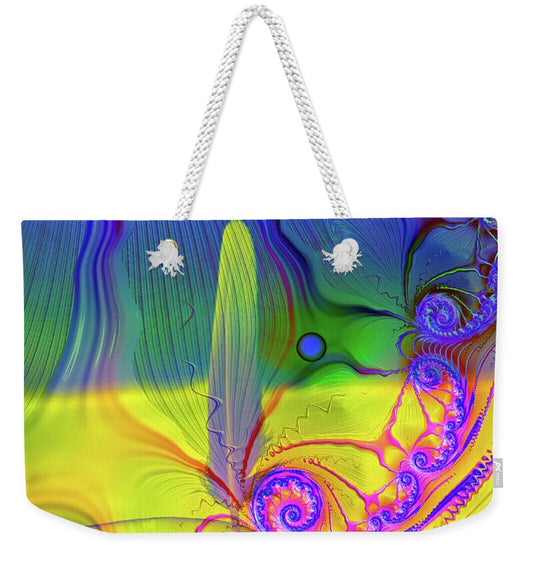 Textured Fractals and Feather - Weekender Tote Bag