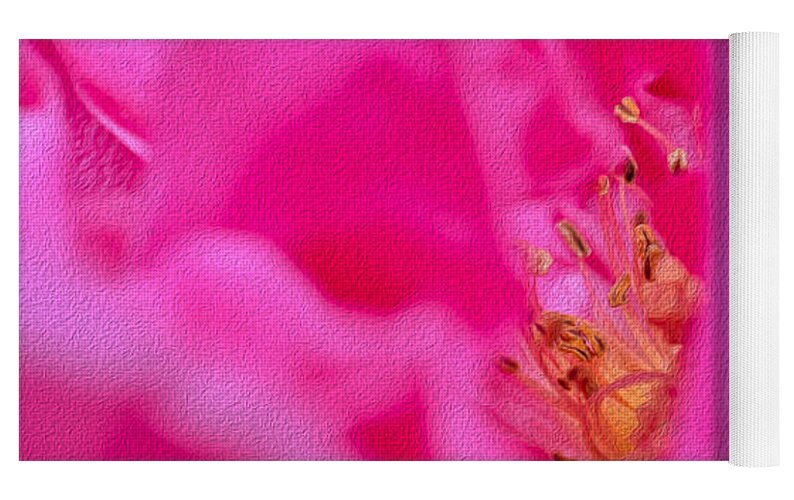 The inside of a Magenta Flower Landscape - Yoga Mat