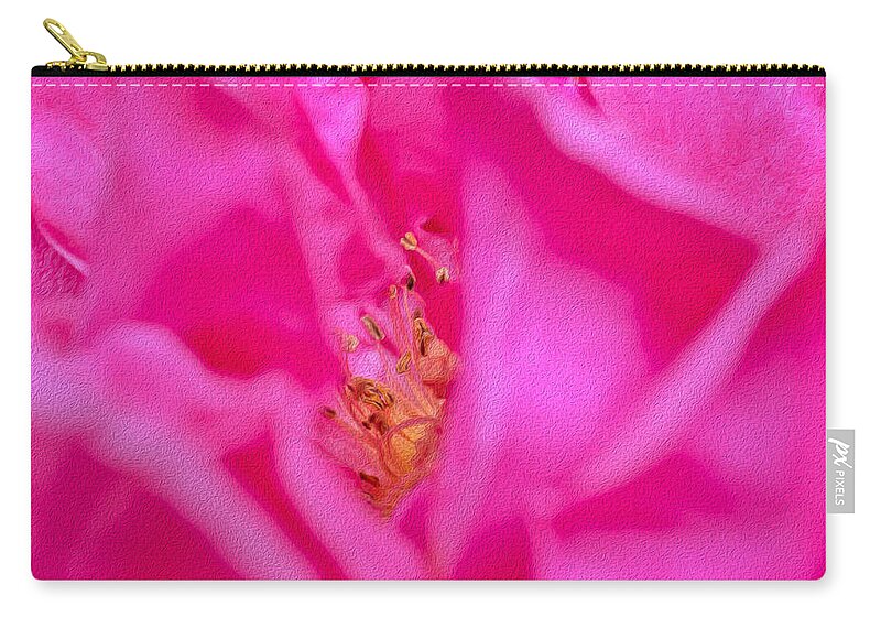 The inside of a Magenta Flower Landscape - Zip Pouch
