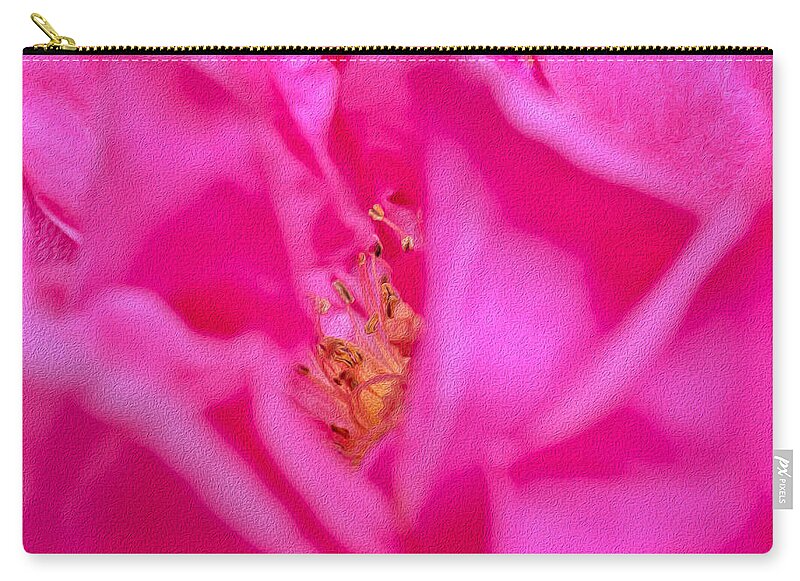 The inside of a Magenta Flower Landscape - Zip Pouch
