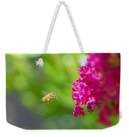 The Love of a Bee for Magenta Flowers - Weekender Tote Bag