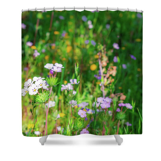 Tiny Flowers in the Meadow - Shower Curtain