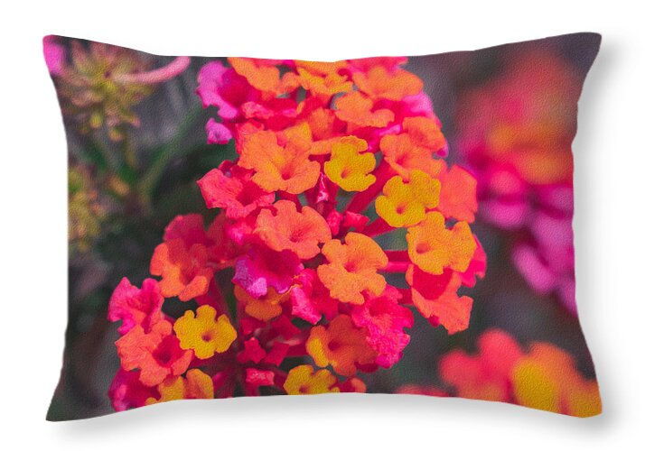Tiny Flowers Landscape  - Throw Pillow