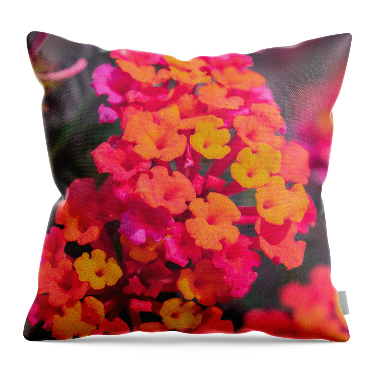 Tiny Flowers Landscape  - Throw Pillow