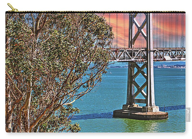San Francisco Oakland Bay Bridge Vibrant Landscape - Zip Pouch