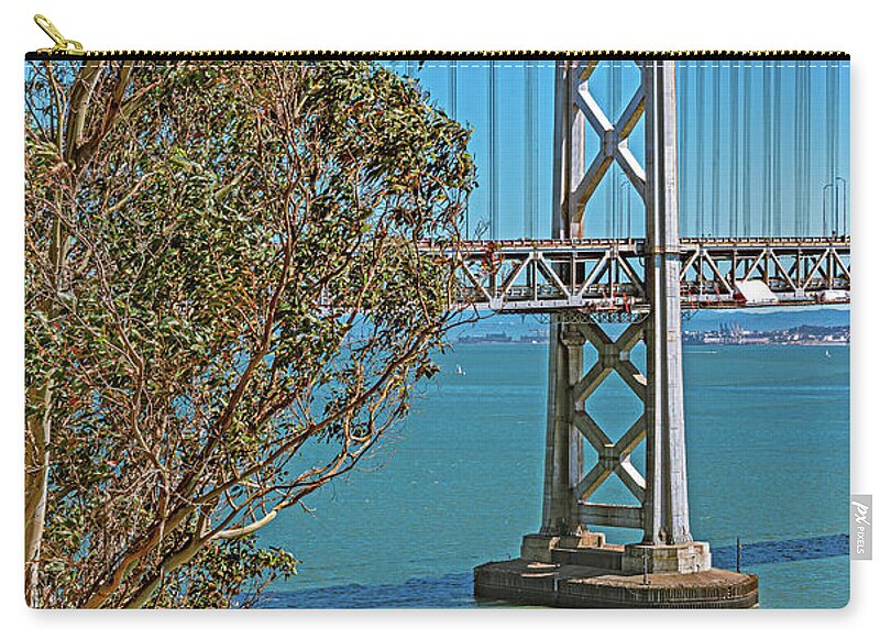 San Francisco Oakland Bay Bridge with a Blue Sky Seascape - Zip Pouch
