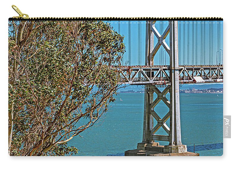 San Francisco Oakland Bay Bridge with a Blue Sky Seascape - Zip Pouch