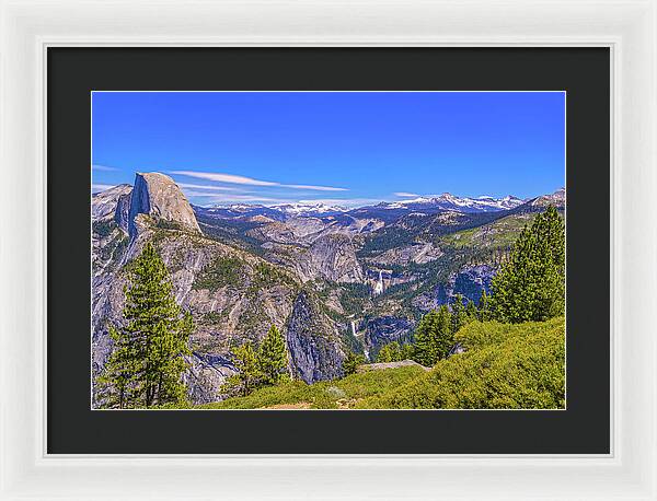 Vibrant Wonderful Landscape From Glacier Point - Framed Print
