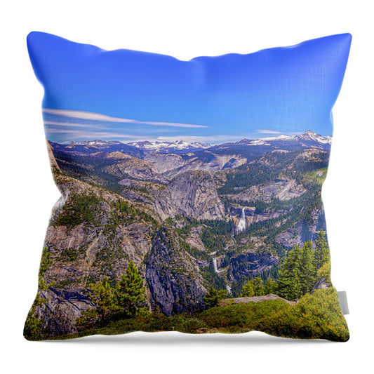 Vibrant Wonderful Landscape From Glacier Point - Throw Pillow