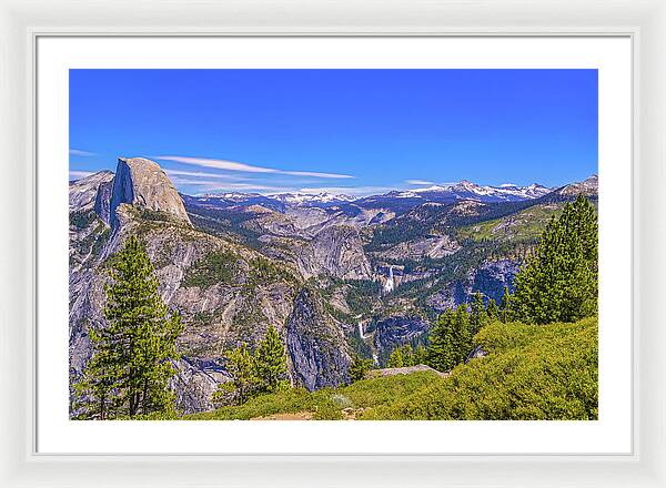 Vibrant Wonderful Landscape From Glacier Point - Framed Print