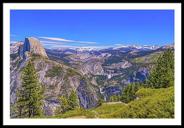 Vibrant Wonderful Landscape From Glacier Point - Framed Print