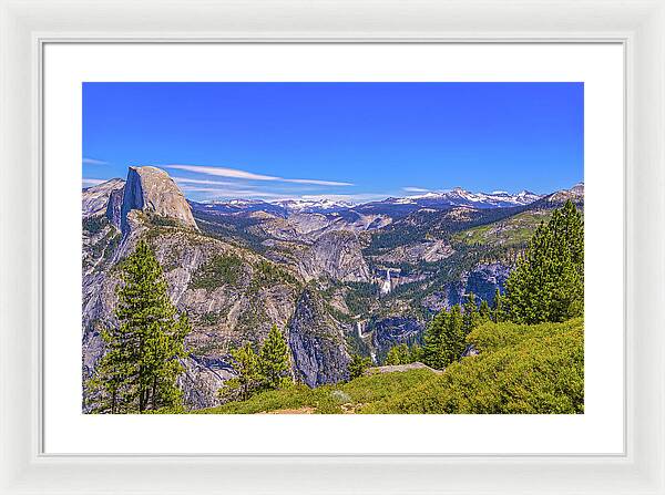 Vibrant Wonderful Landscape From Glacier Point - Framed Print