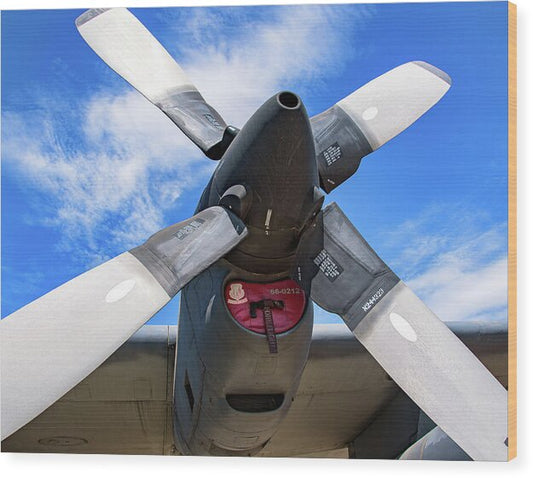 VintagePropeller Airplane Artistic Image - Wood Print