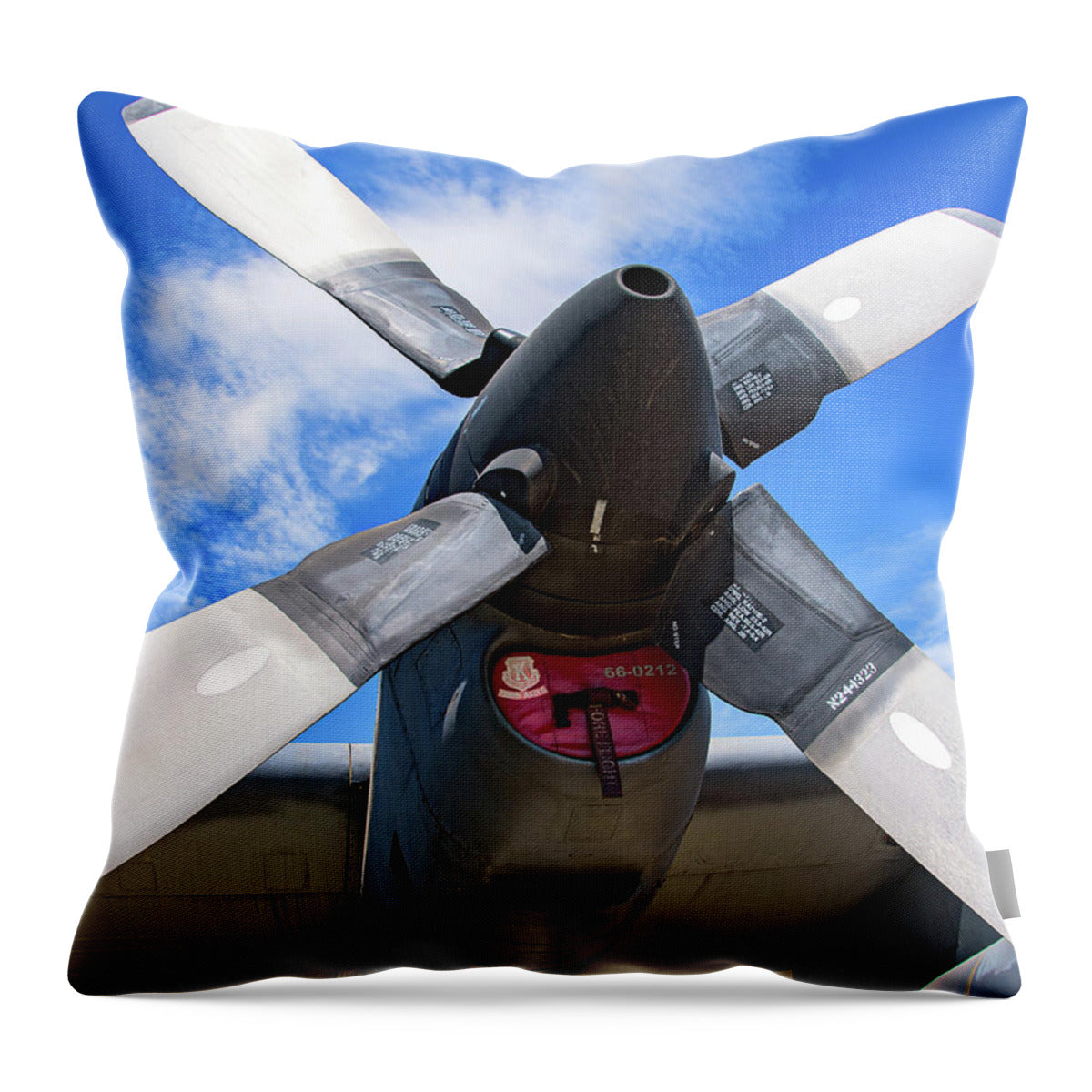 VintagePropeller Airplane Artistic Image - Throw Pillow