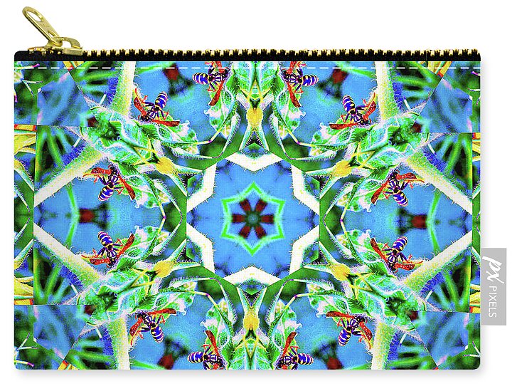 Wasp Kaleidoscope Six pointed Star Pattern - Zip Pouch