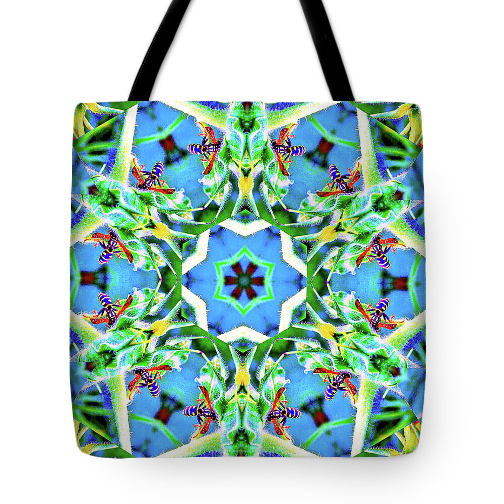 Wasp Kaleidoscope Six pointed Star Pattern - Tote Bag