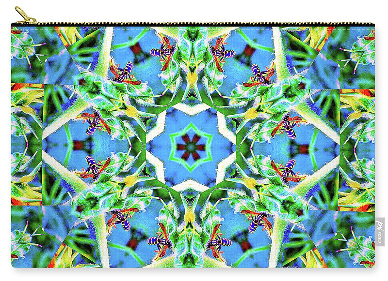 Wasp Kaleidoscope Six pointed Star Pattern - Zip Pouch
