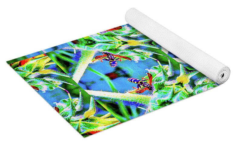 Wasp Kaleidoscope Six pointed Star Pattern - Yoga Mat