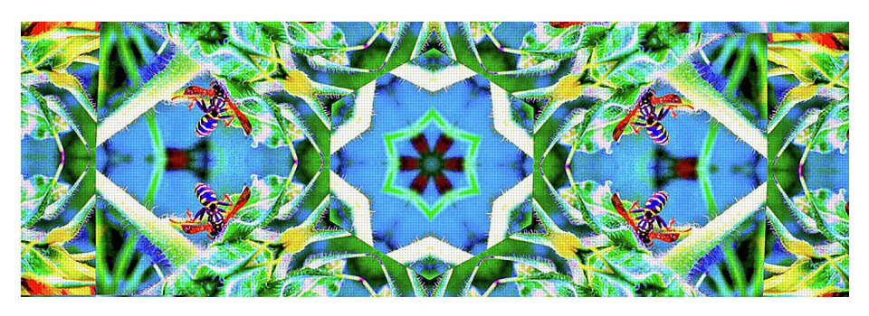 Wasp Kaleidoscope Six pointed Star Pattern - Yoga Mat
