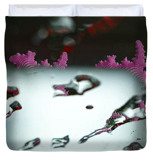 Water Drops and Pink Abstracts - Duvet Cover