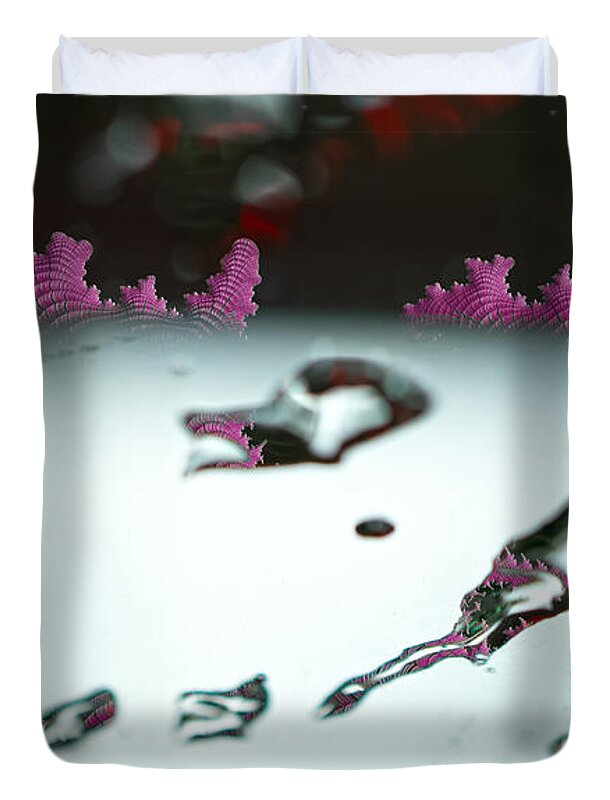 Water Drops and Pink Abstracts - Duvet Cover