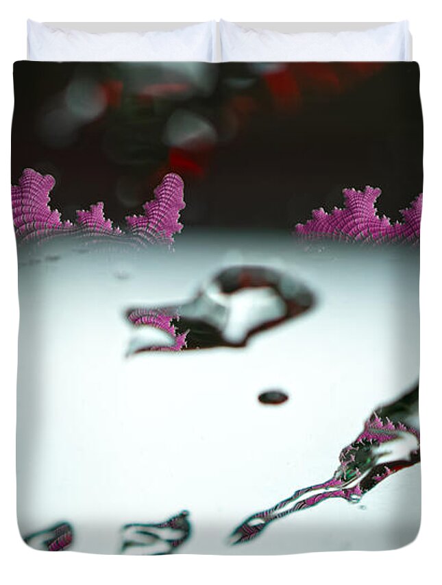 Water Drops and Pink Abstracts - Duvet Cover