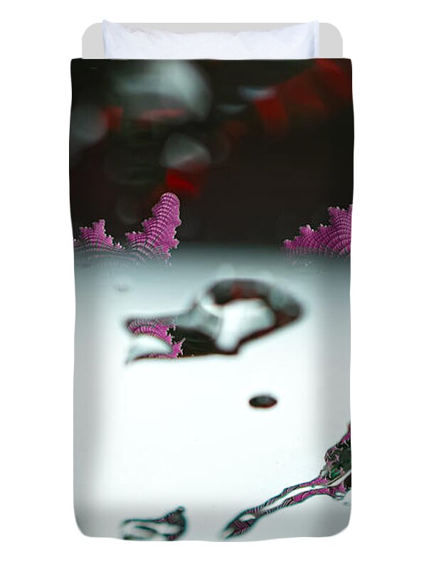 Water Drops and Pink Abstracts - Duvet Cover