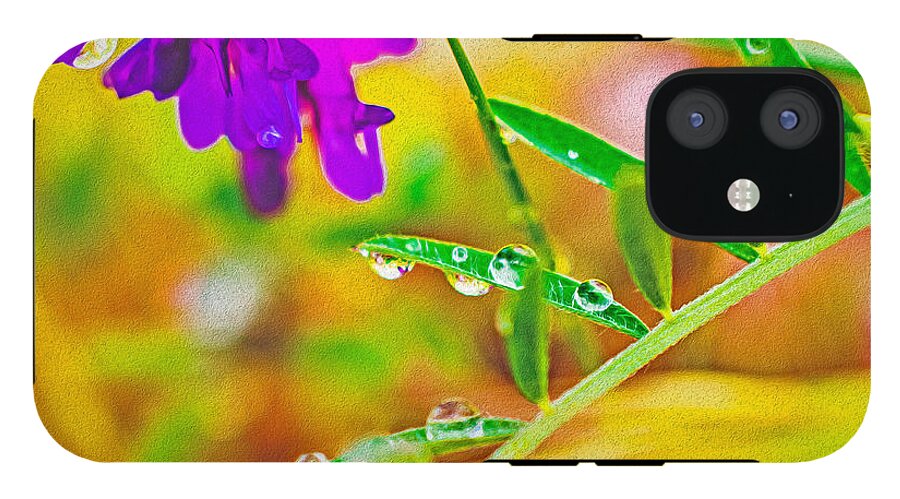 Water Drops on Flowers and Their Tiny Leaves - Phone Case