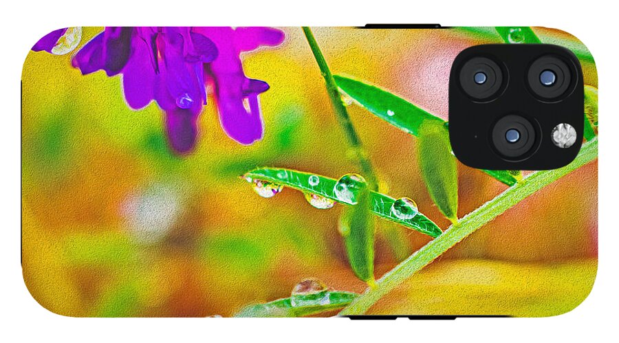 Water Drops on Flowers and Their Tiny Leaves - Phone Case