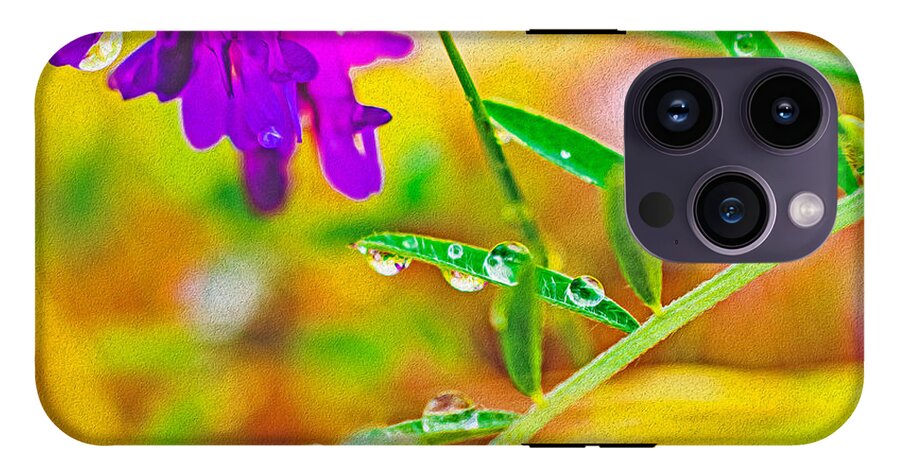 Water Drops on Flowers and Their Tiny Leaves - Phone Case