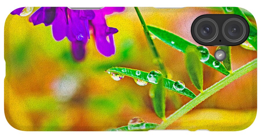Water Drops on Flowers and Their Tiny Leaves - Phone Case