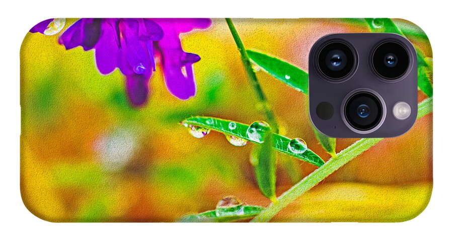 Water Drops on Flowers and Their Tiny Leaves - Phone Case
