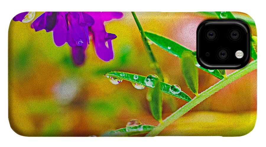 Water Drops on Flowers and Their Tiny Leaves - Phone Case