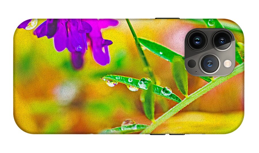 Water Drops on Flowers and Their Tiny Leaves - Phone Case