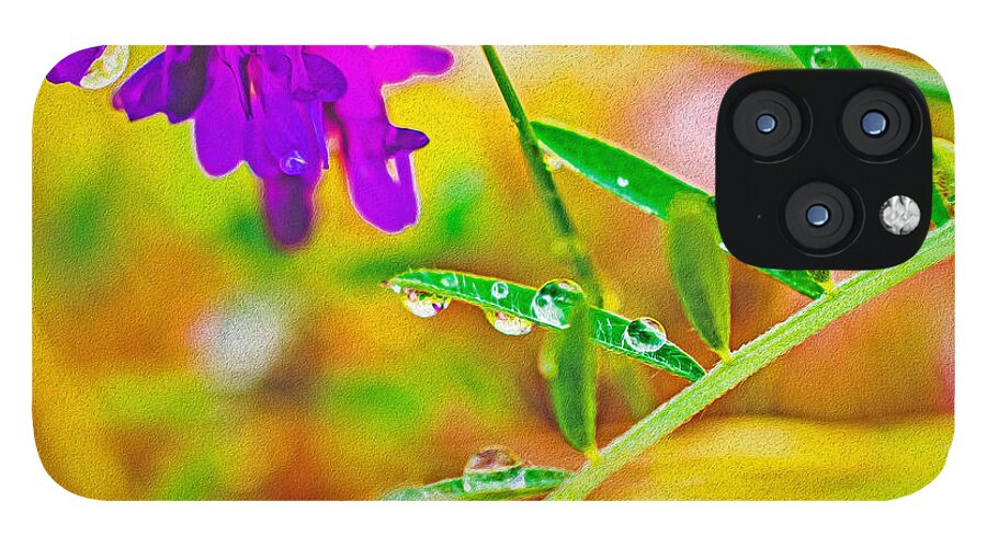 Water Drops on Flowers and Their Tiny Leaves - Phone Case