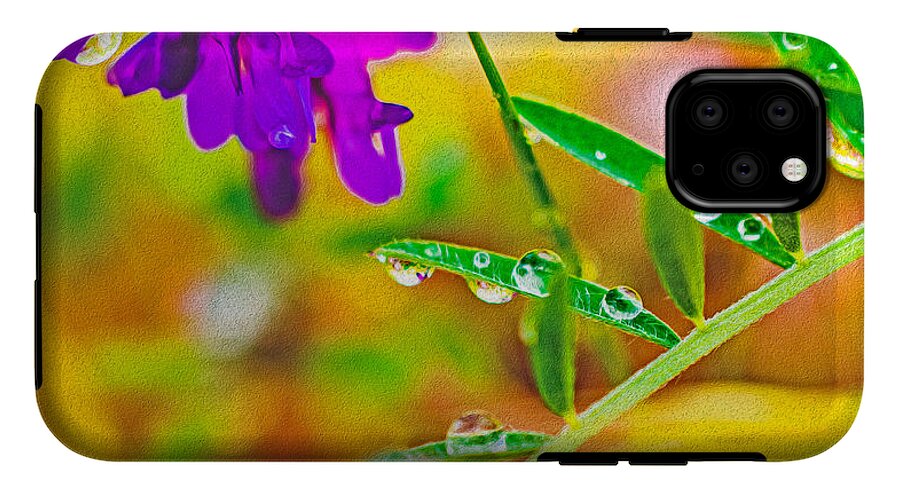 Water Drops on Flowers and Their Tiny Leaves - Phone Case