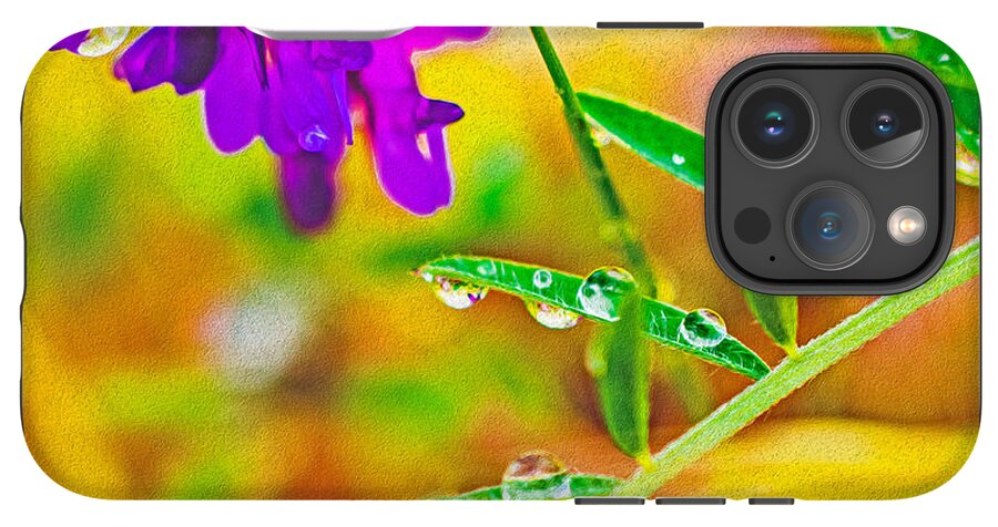 Water Drops on Flowers and Their Tiny Leaves - Phone Case