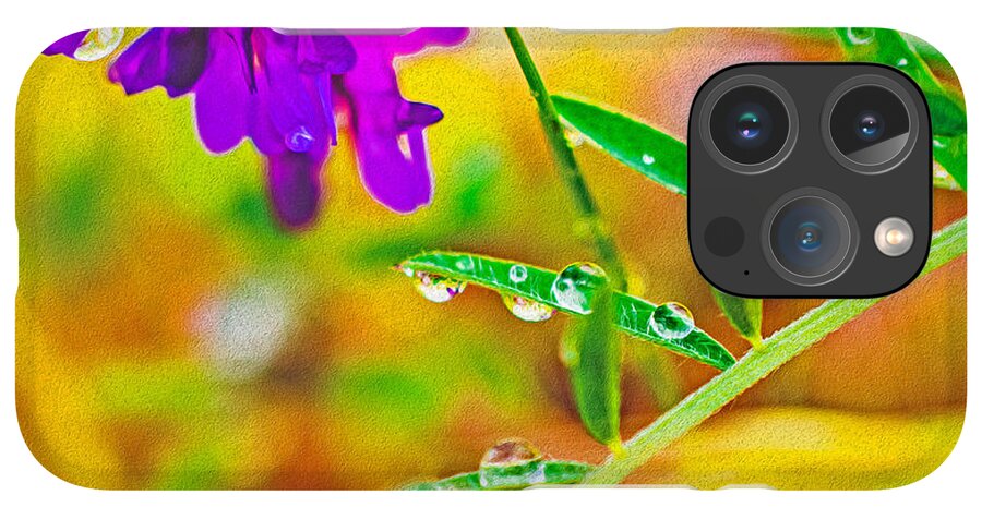 Water Drops on Flowers and Their Tiny Leaves - Phone Case