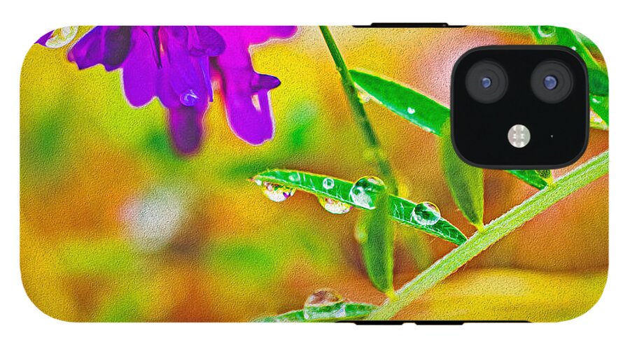 Water Drops on Flowers and Their Tiny Leaves - Phone Case